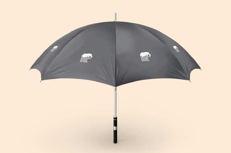 wild for game umbrella mockup